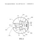 Secure mechanism of portable accessory device for outdoor umbrella diagram and image