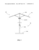 Secure mechanism of portable accessory device for outdoor umbrella diagram and image