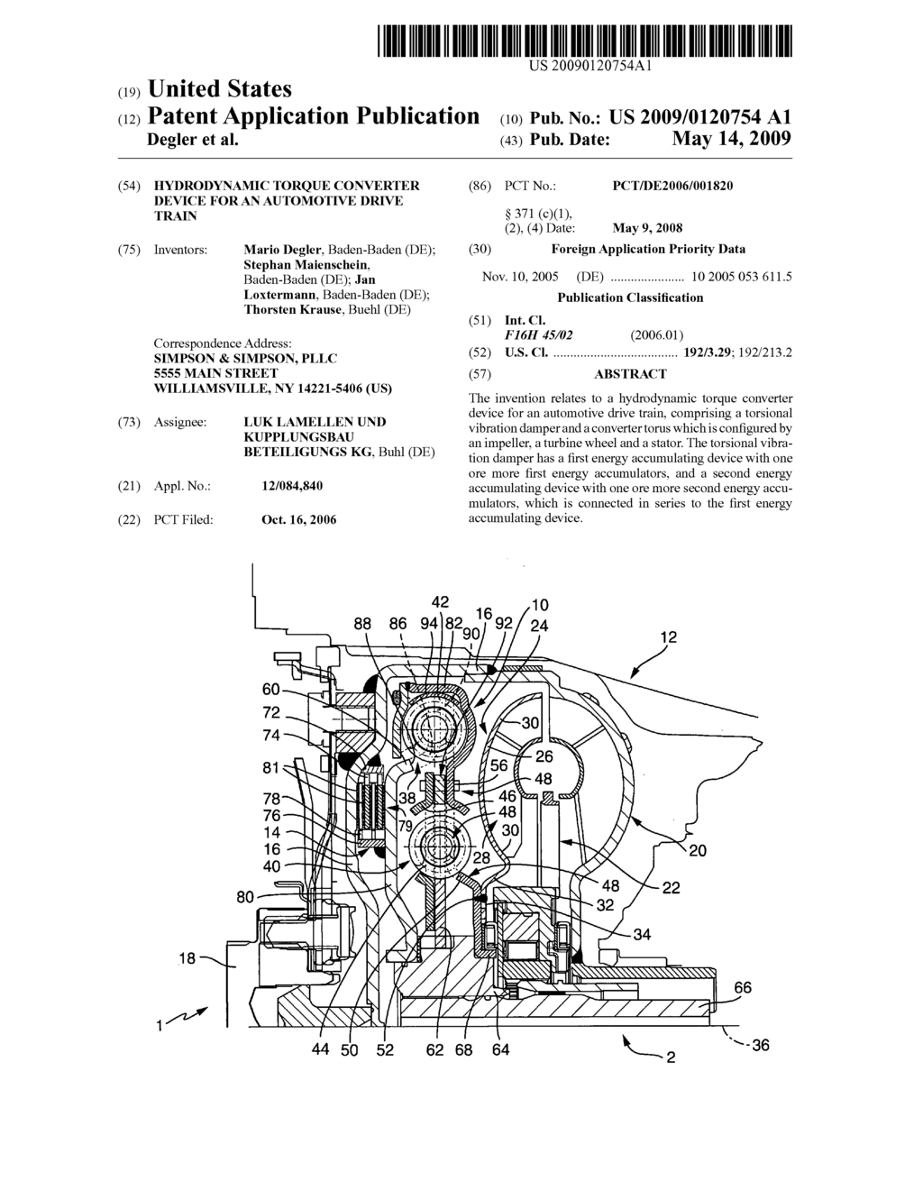 Hydrodynamic Torque Converter Device for an Automotive Drive Train - diagram, schematic, and image 01