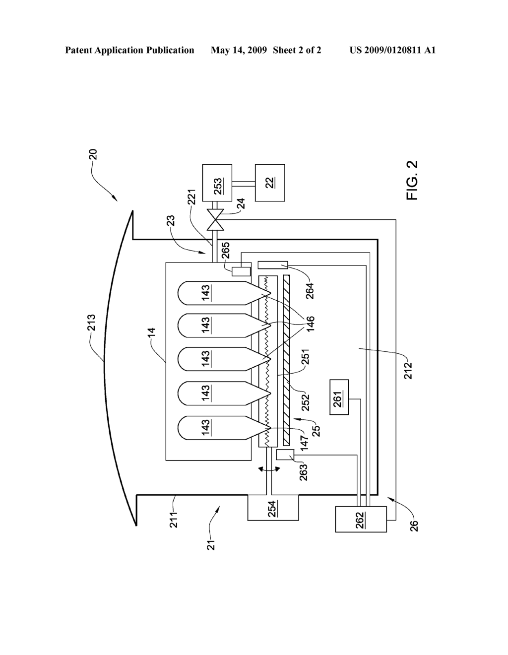 APPARATUS FOR STORAGE AND LIBERATION OF COMPRESSED HYDROGEN GAS IN MICROCYLINDRICAL ARRAYS AND SYSTEM FOR FILLING THE MICROCYLINDRICAL ARRAYS - diagram, schematic, and image 03