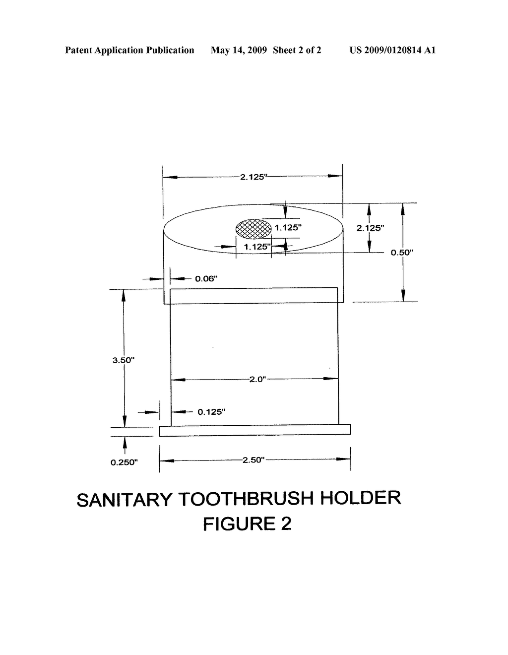 Sanitary toothbrush holder - diagram, schematic, and image 03