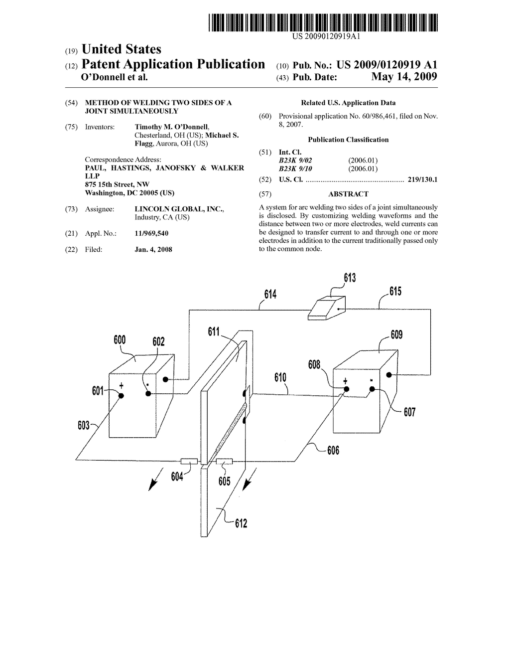 METHOD OF WELDING TWO SIDES OF A JOINT SIMULTANEOUSLY - diagram, schematic, and image 01