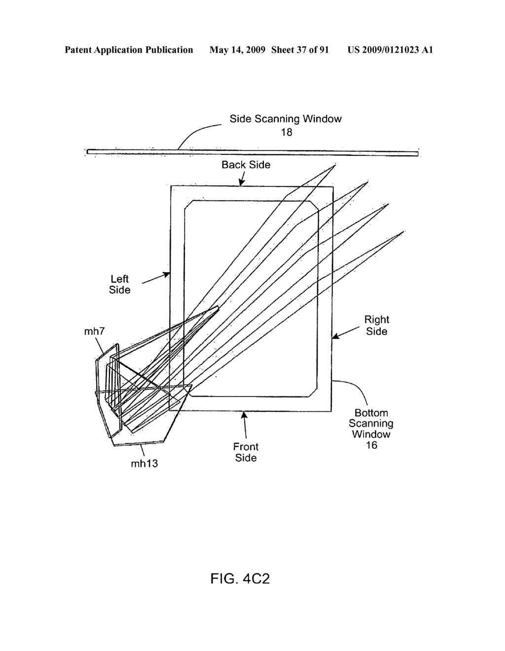 Point-of-sale (POS) based laser scanning system providing six-sided 360 degree omni-directional bar code symbol scanning coverage at a pos station - diagram, schematic, and image 38