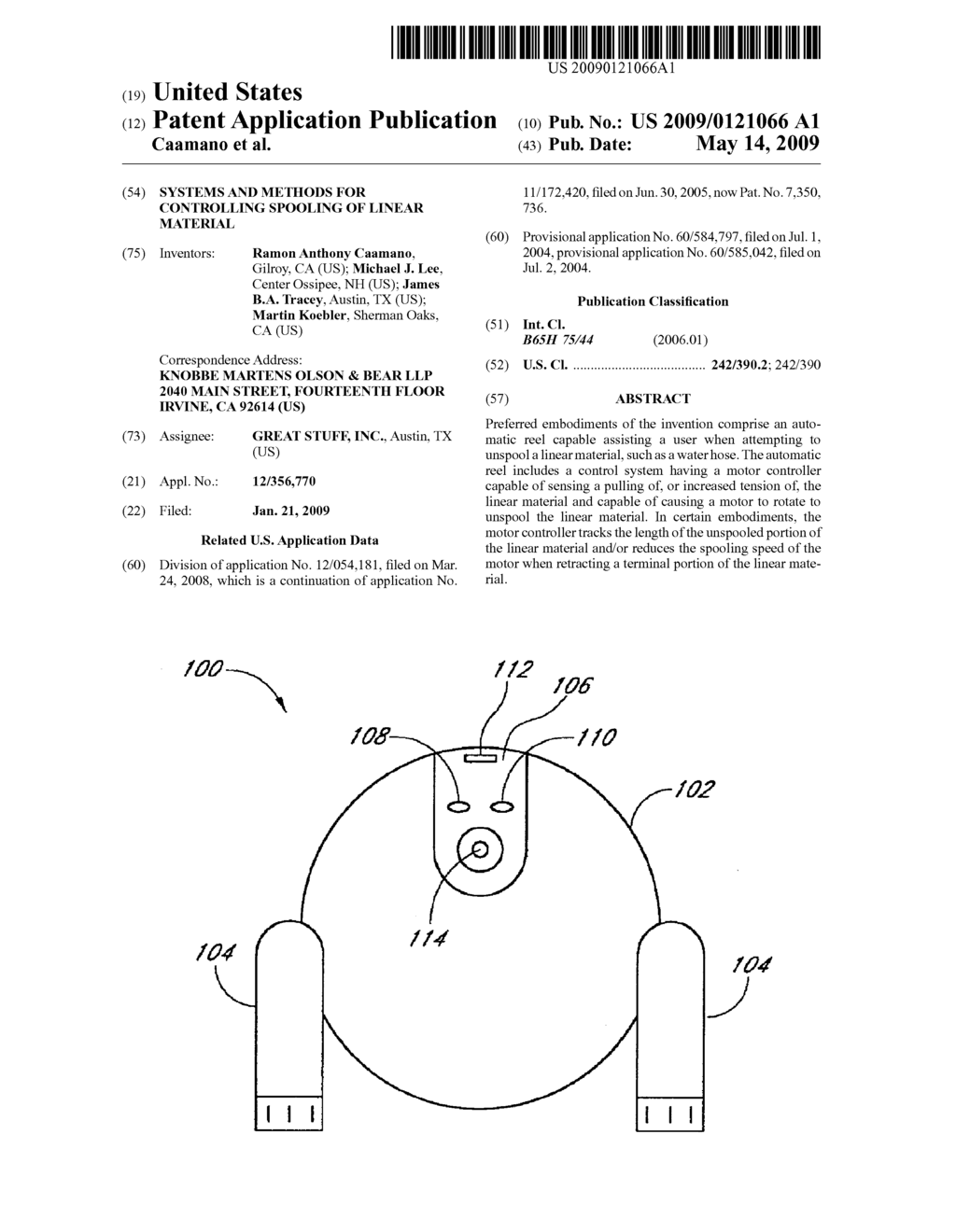 SYSTEMS AND METHODS FOR CONTROLLING SPOOLING OF LINEAR MATERIAL - diagram, schematic, and image 01