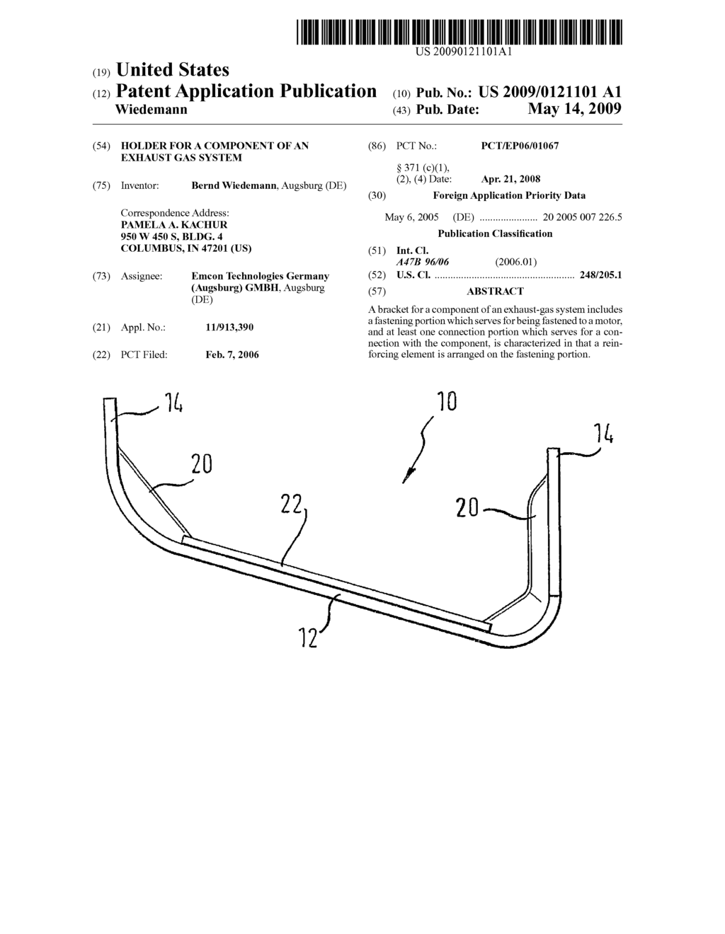 Holder For a Component of an Exhaust Gas System - diagram, schematic, and image 01