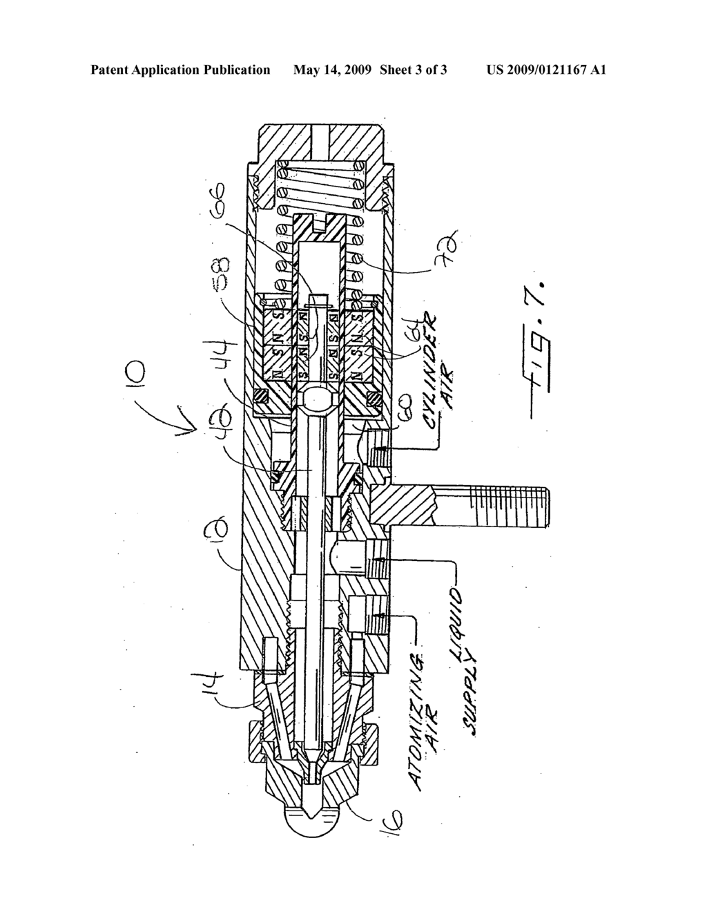 Air atomizing spray nozzle with magnetically actuated shutoff valve - diagram, schematic, and image 04