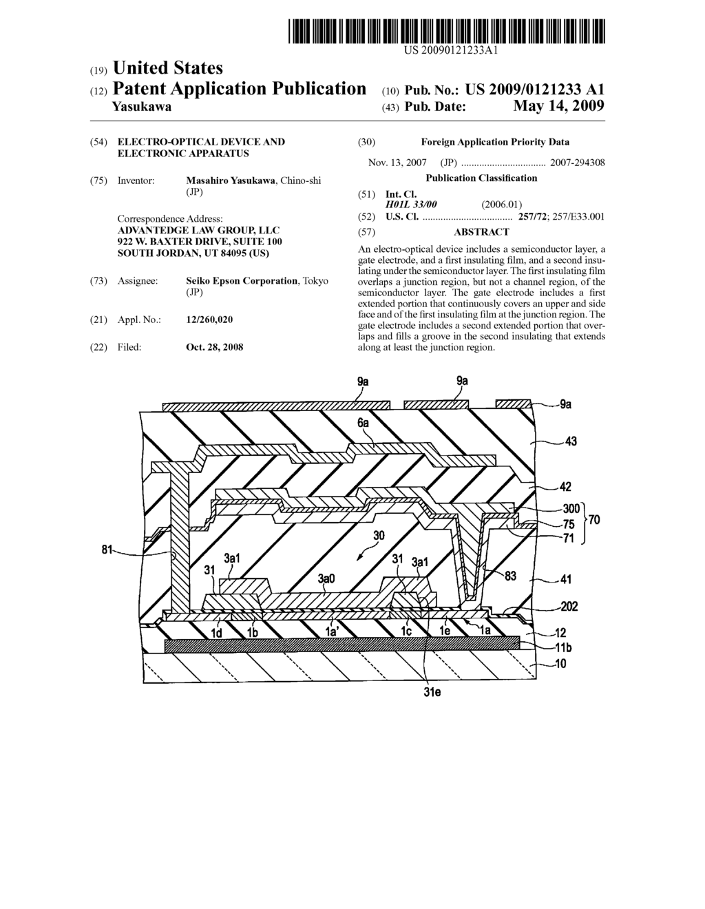 ELECTRO-OPTICAL DEVICE AND ELECTRONIC APPARATUS - diagram, schematic, and image 01