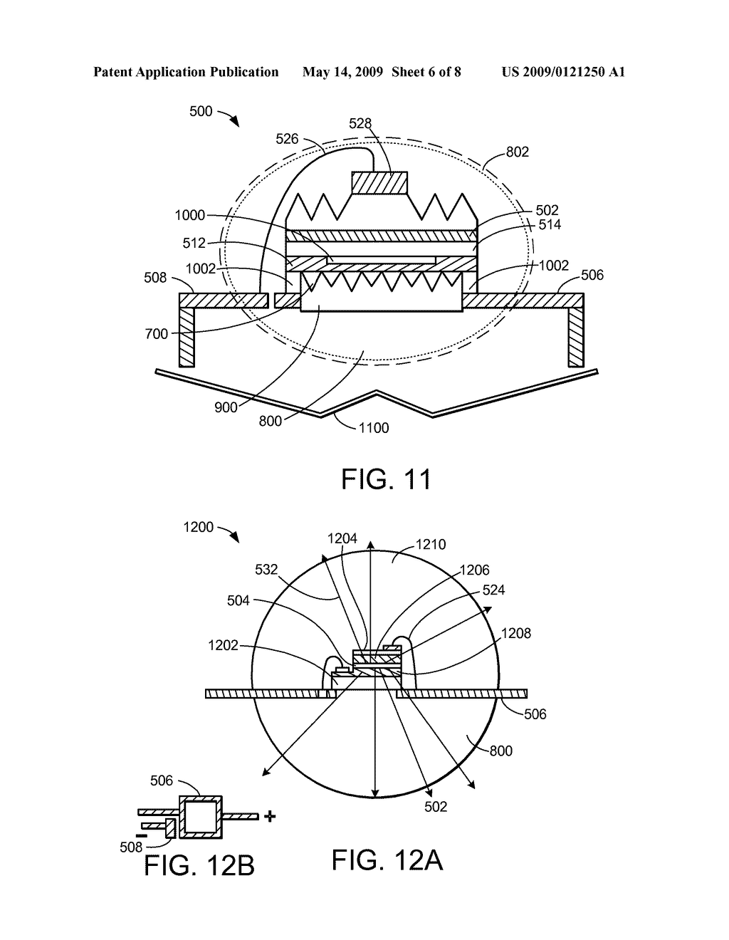 HIGH LIGHT EXTRACTION EFFICIENCY LIGHT EMITTING DIODE (LED) USING GLASS PACKAGING - diagram, schematic, and image 07