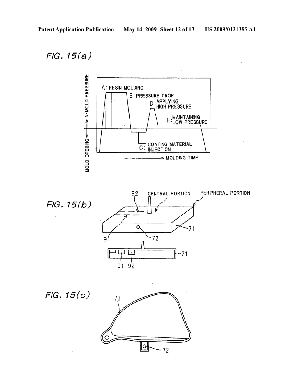 Method of forming a coating layer on the surface of a molded product within a mold - diagram, schematic, and image 13