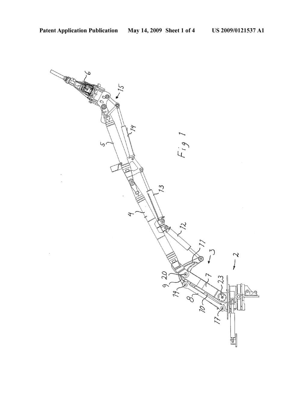 Boom arrangement for a scaling device and scaling device - diagram, schematic, and image 02