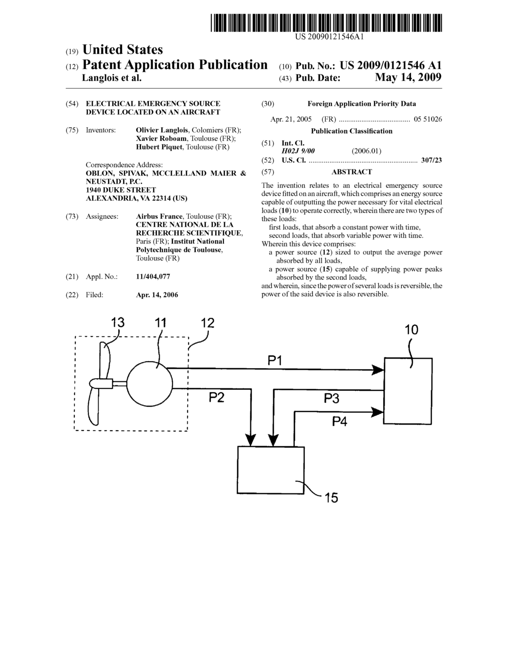 Electrical emergency source device located on an aircraft - diagram, schematic, and image 01