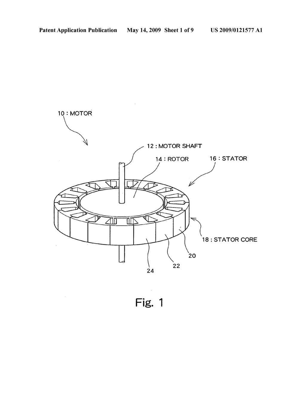 Stator core, motor, and method of manufacturing stator - diagram, schematic, and image 02