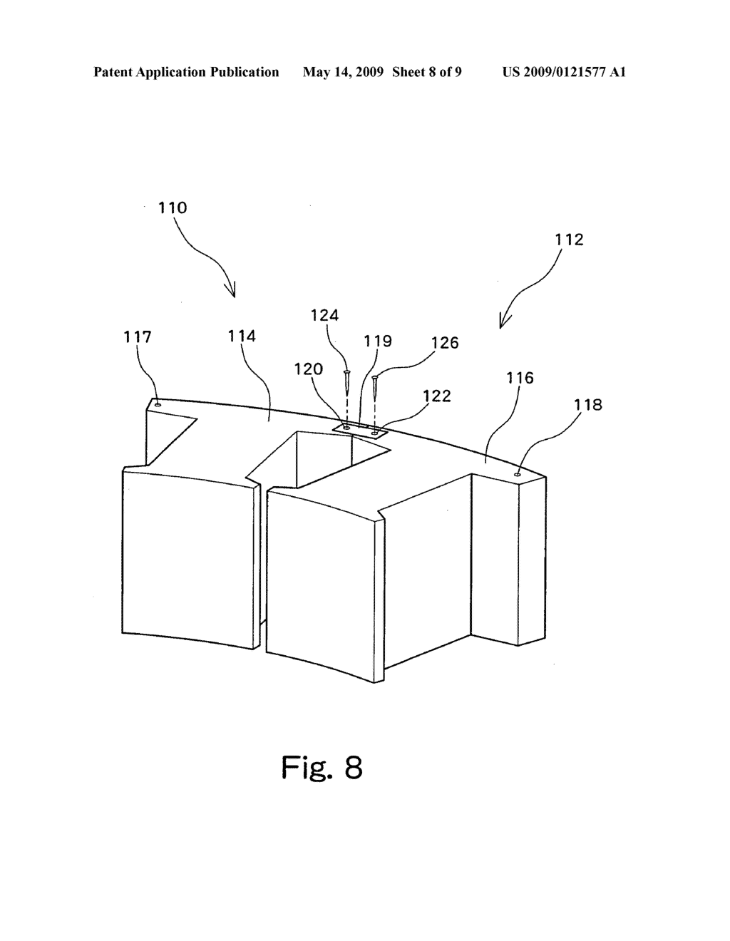 Stator core, motor, and method of manufacturing stator - diagram, schematic, and image 09