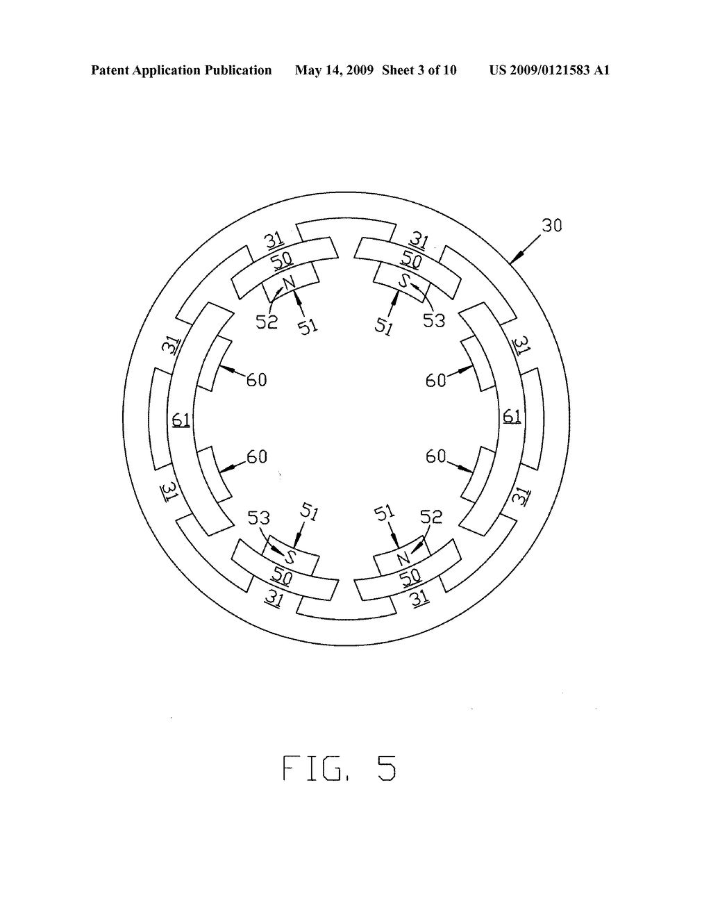 Brushless, windingless rotor, variable reluctance, electromechanical machines, having wound-field excitation - diagram, schematic, and image 04