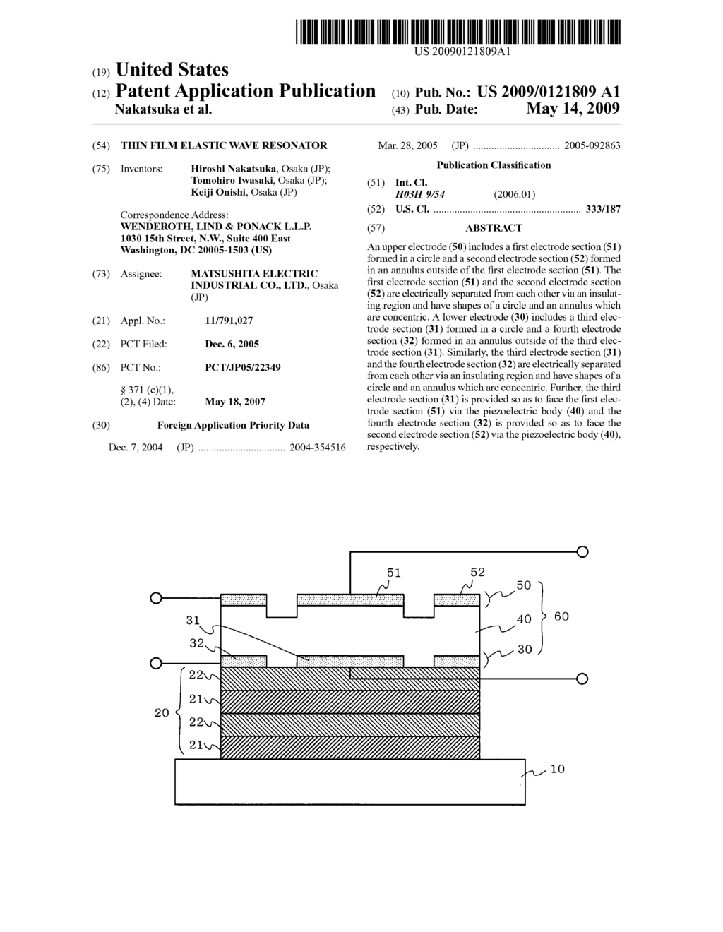 Thin Film Elastic Wave Resonator - diagram, schematic, and image 01