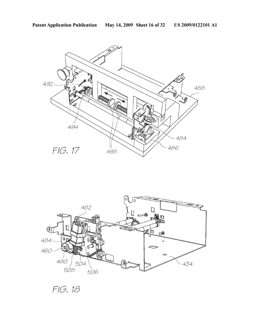 PRINTHEAD CAPPING ARRANGEMENT WITH PIVOTABLE SHAFT MOUNTS - diagram, schematic, and image 17