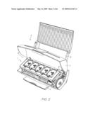 PRINTER WITH PRINTHEAD CHIP HAVING INK CHANNELS REINFORCED BY TRANSVERSE WALLS diagram and image