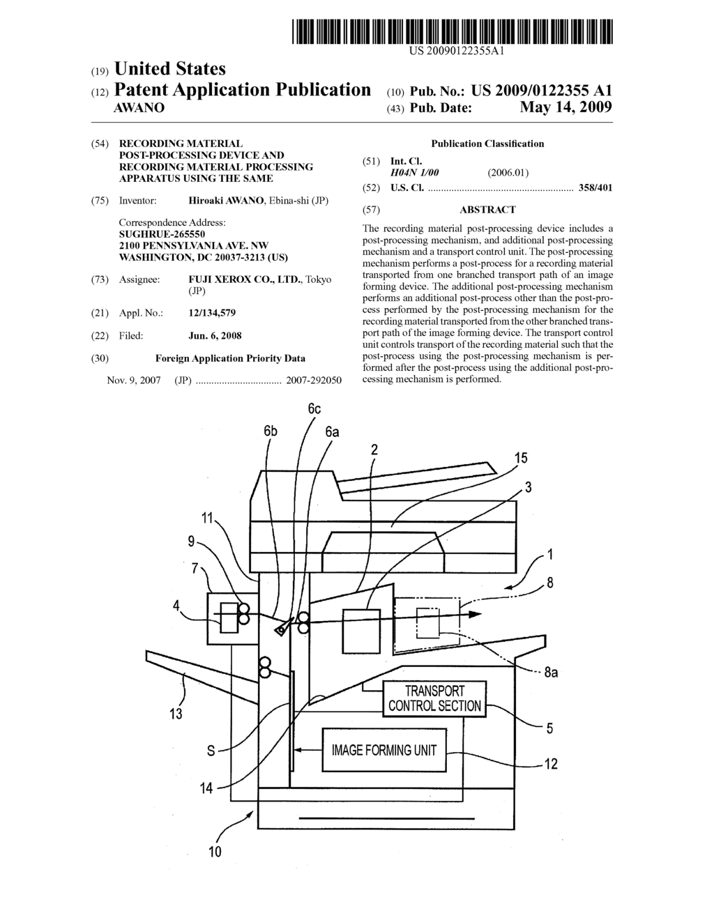 RECORDING MATERIAL POST-PROCESSING DEVICE AND RECORDING MATERIAL PROCESSING APPARATUS USING THE SAME - diagram, schematic, and image 01