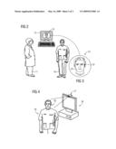 Method for three-dimensional presentation of a hearing apparatus on a head and corresponding graphics facility diagram and image