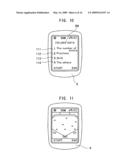 Sports watching method using mobile communication means of motion picture diagram and image