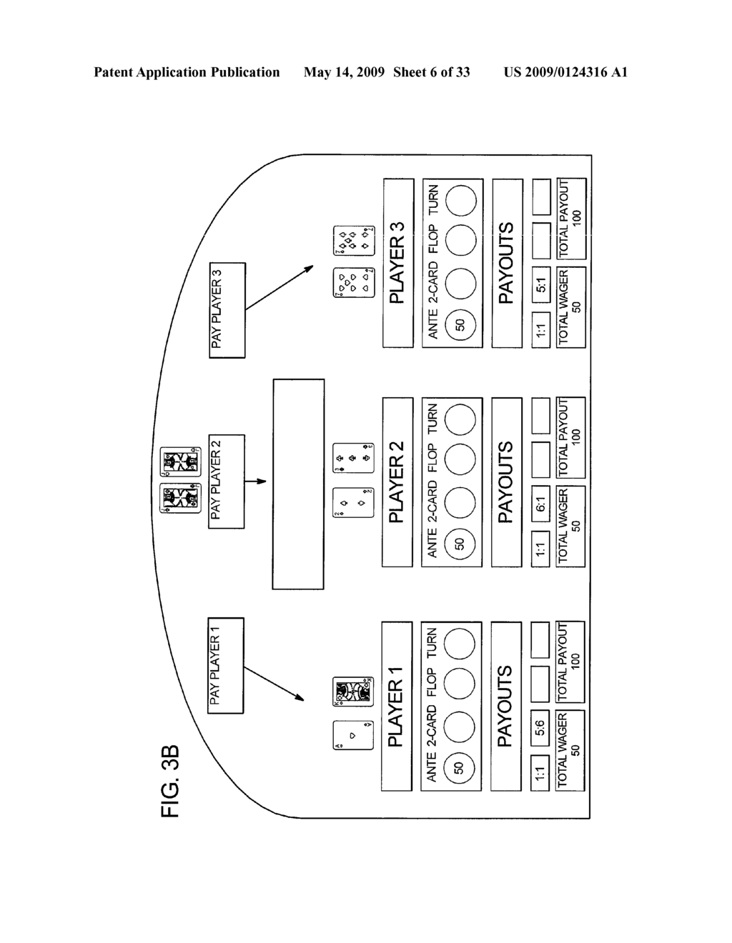 GAMING SYSTEM, GAMING DEVICE, AND METHOD PROVIDING A CARD GAME WITH PAYOUTS BASED ON ODDS OF ACHIEVING CERTAIN EVENTS - diagram, schematic, and image 07