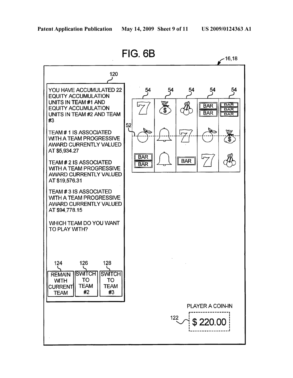 GAMING SYSTEM AND METHOD FOR PROVIDING TEAM PROGRESSIVE AWARDS - diagram, schematic, and image 10