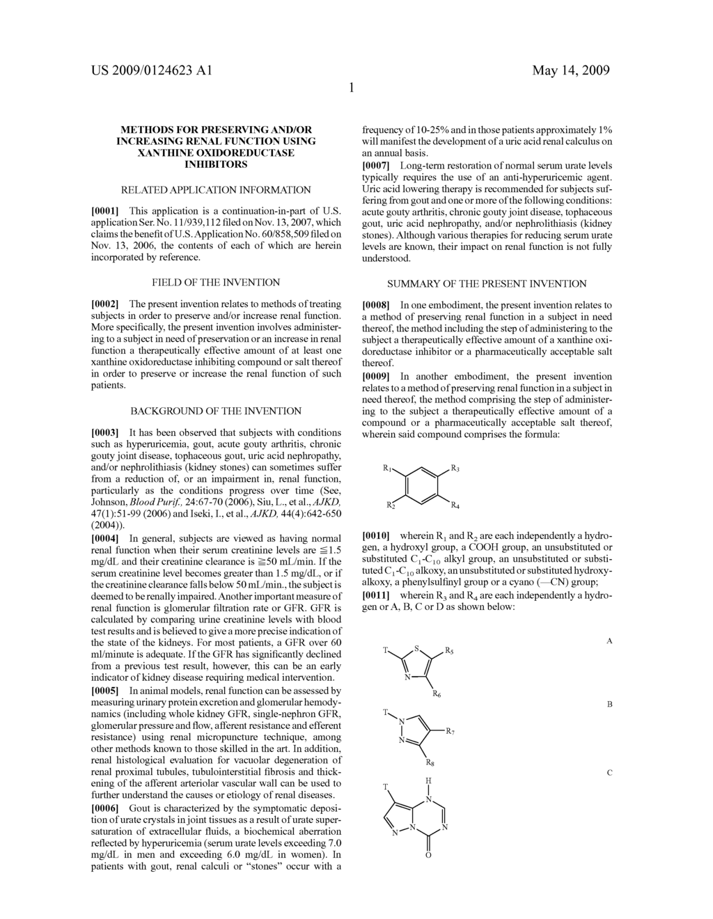 METHODS FOR PRESERVING AND/OR INCREASING RENAL FUNCTION USING XANTHINE OXIDOREDUCTASE INHIBITORS - diagram, schematic, and image 10