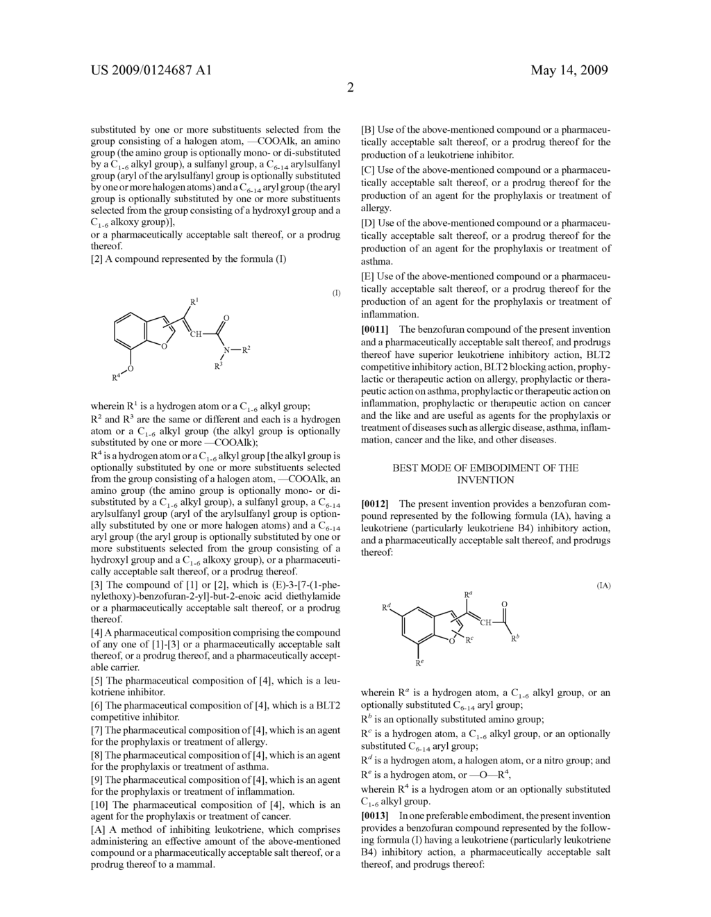 Benzofuran Compound and Pharmaceutical Composition Containing the Same - diagram, schematic, and image 03