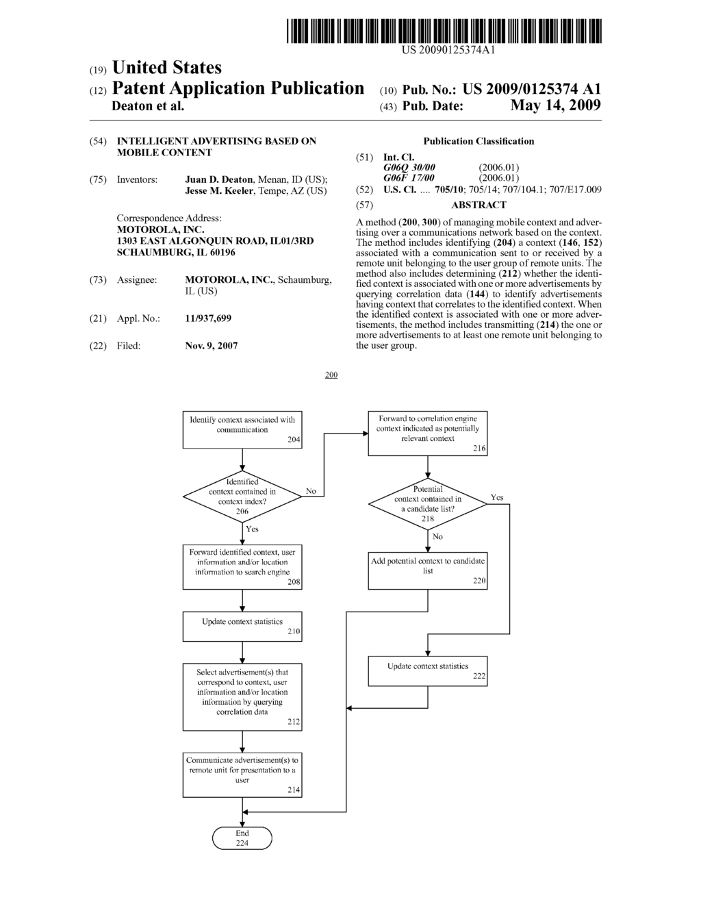 INTELLIGENT ADVERTISING BASED ON MOBILE CONTENT - diagram, schematic, and image 01