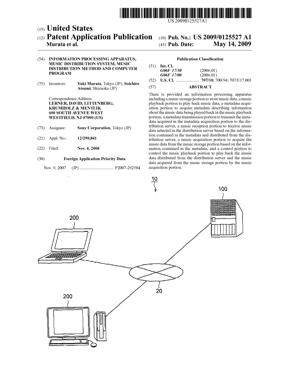 Information processing apparatus, music distribution system, music distribution method and computer program - diagram, schematic, and image 01