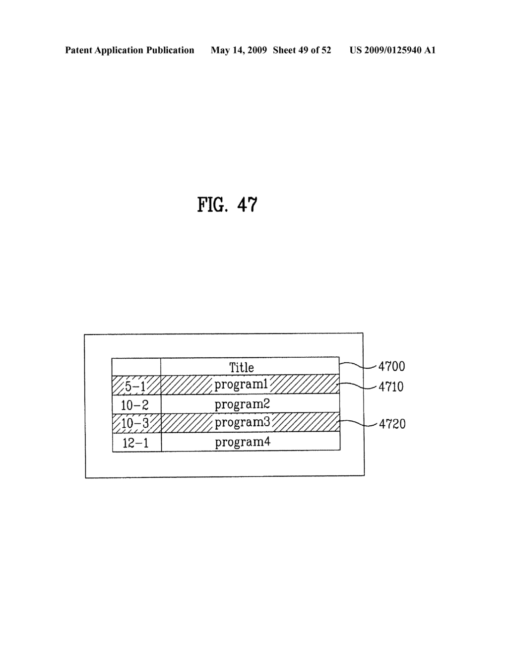 METHOD FOR CONTROLLING ELECTRONIC PROGRAM INFORMATION AND APPARATUS FOR RECEIVING THE ELECTRONIC PROGRAM INFORMATION - diagram, schematic, and image 50