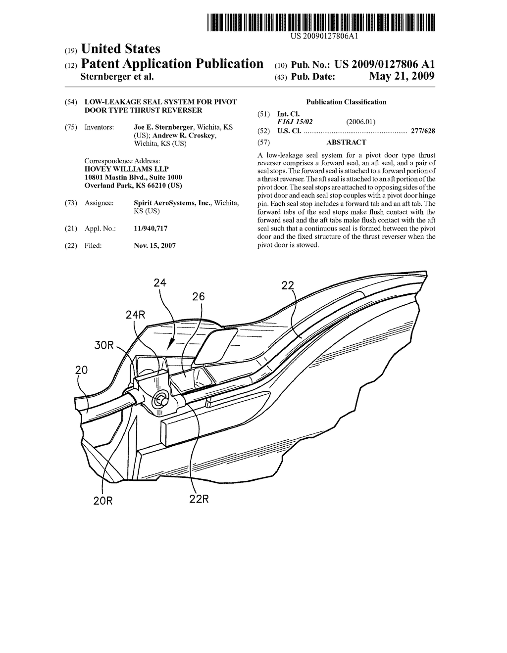 LOW-LEAKAGE SEAL SYSTEM FOR PIVOT DOOR TYPE THRUST REVERSER - diagram, schematic, and image 01