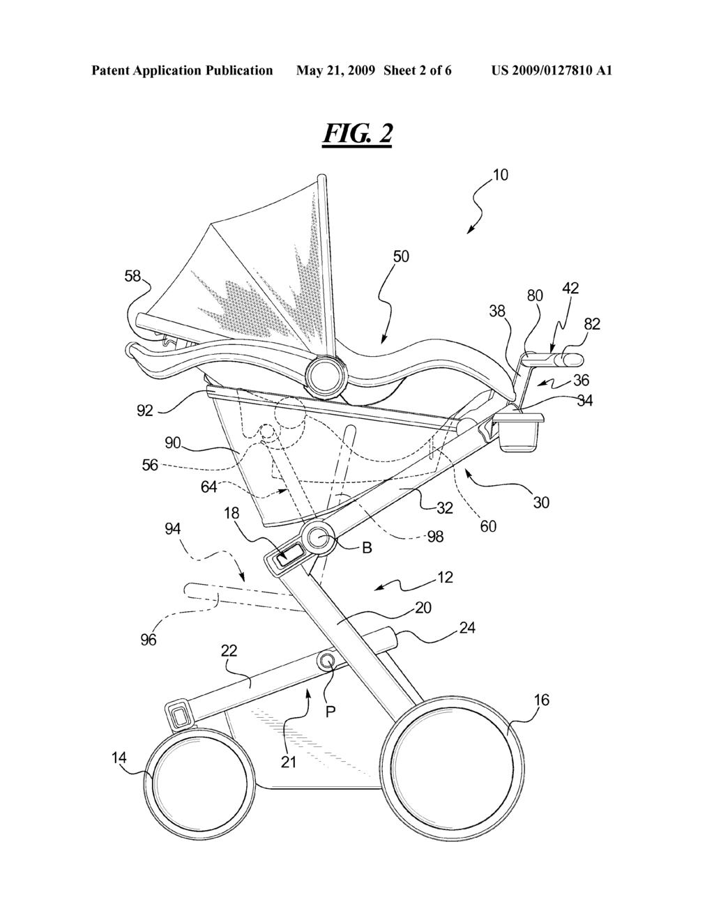 Stroller Assembly and Handle - diagram, schematic, and image 03
