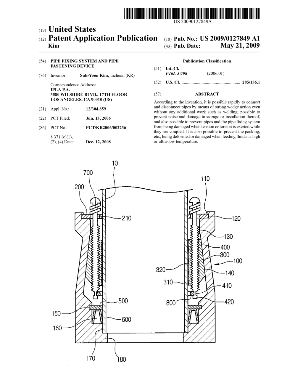 PIPE FIXING SYSTEM AND PIPE FASTENING DEVICE - diagram, schematic, and image 01