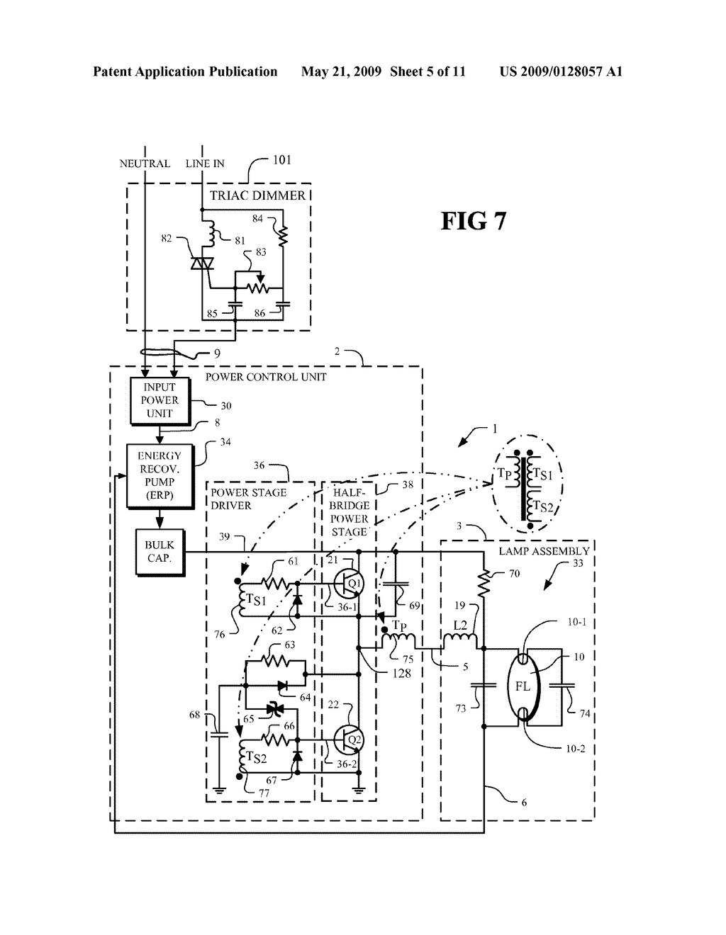 FLUORESCENT LAMP AND BALLAST WITH BALANCED ENERGY RECOVERY PUMP - diagram, schematic, and image 06