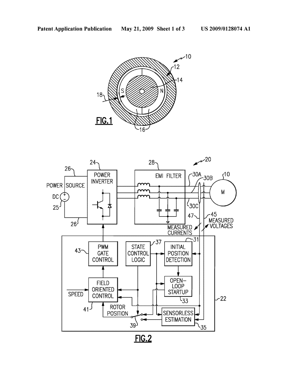 INITIAL ROTOR POSITION DETECTION AND START-UP SYSTEM FOR A DYNAMOELECTRIC MACHINE - diagram, schematic, and image 02