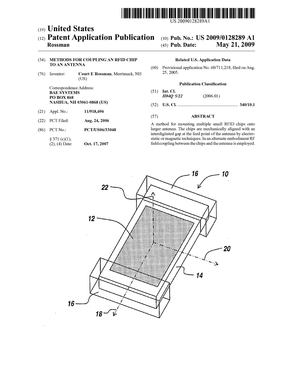 Methods for coupling an RFID chip to an antenna - diagram, schematic, and image 01