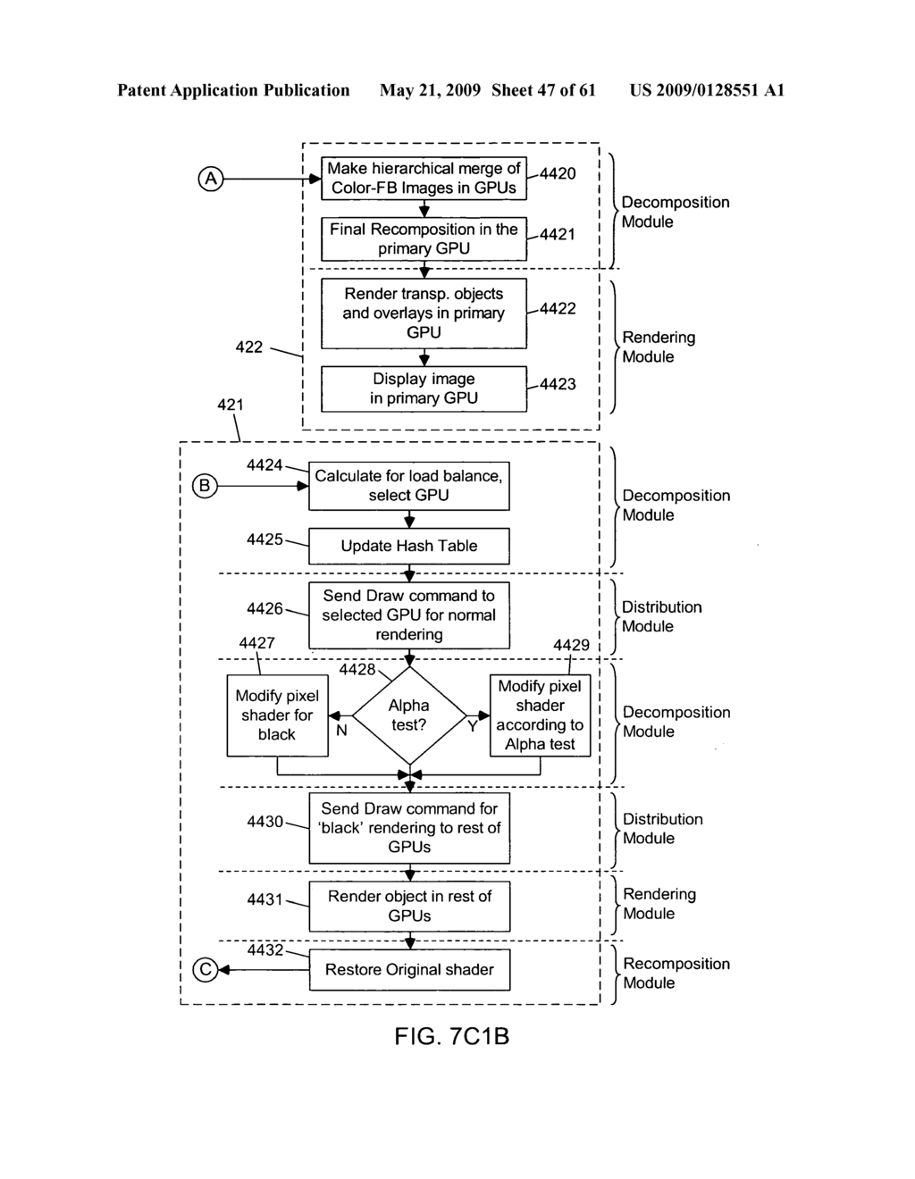 Multi-pass method of generating an image frame of a 3D scene using an object-division based parallel graphics rendering process - diagram, schematic, and image 48