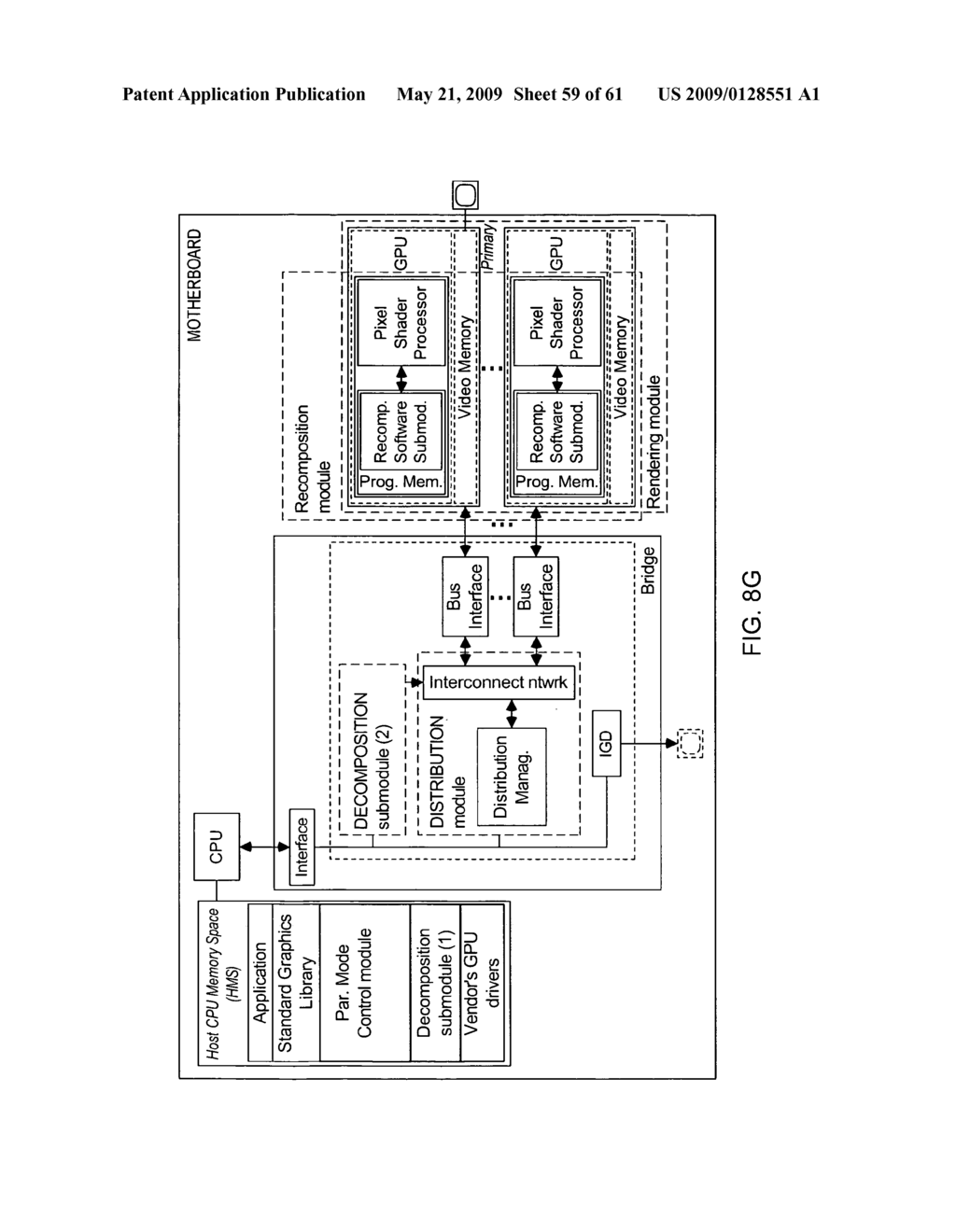 Multi-pass method of generating an image frame of a 3D scene using an object-division based parallel graphics rendering process - diagram, schematic, and image 60