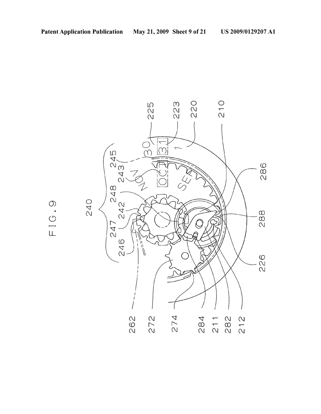 Calendar mechanism-attached timepiece having month indicator and date indicator - diagram, schematic, and image 10