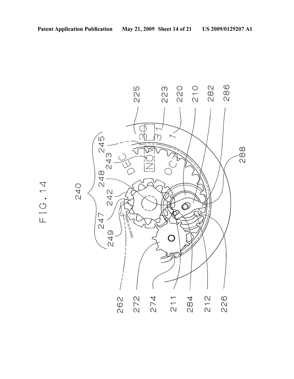 Calendar mechanism-attached timepiece having month indicator and date indicator - diagram, schematic, and image 15