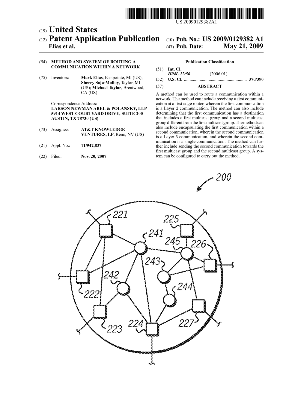 Method and System of Routing a Communication within a Network - diagram, schematic, and image 01