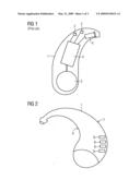 Hearing apparatus with visually active housing diagram and image