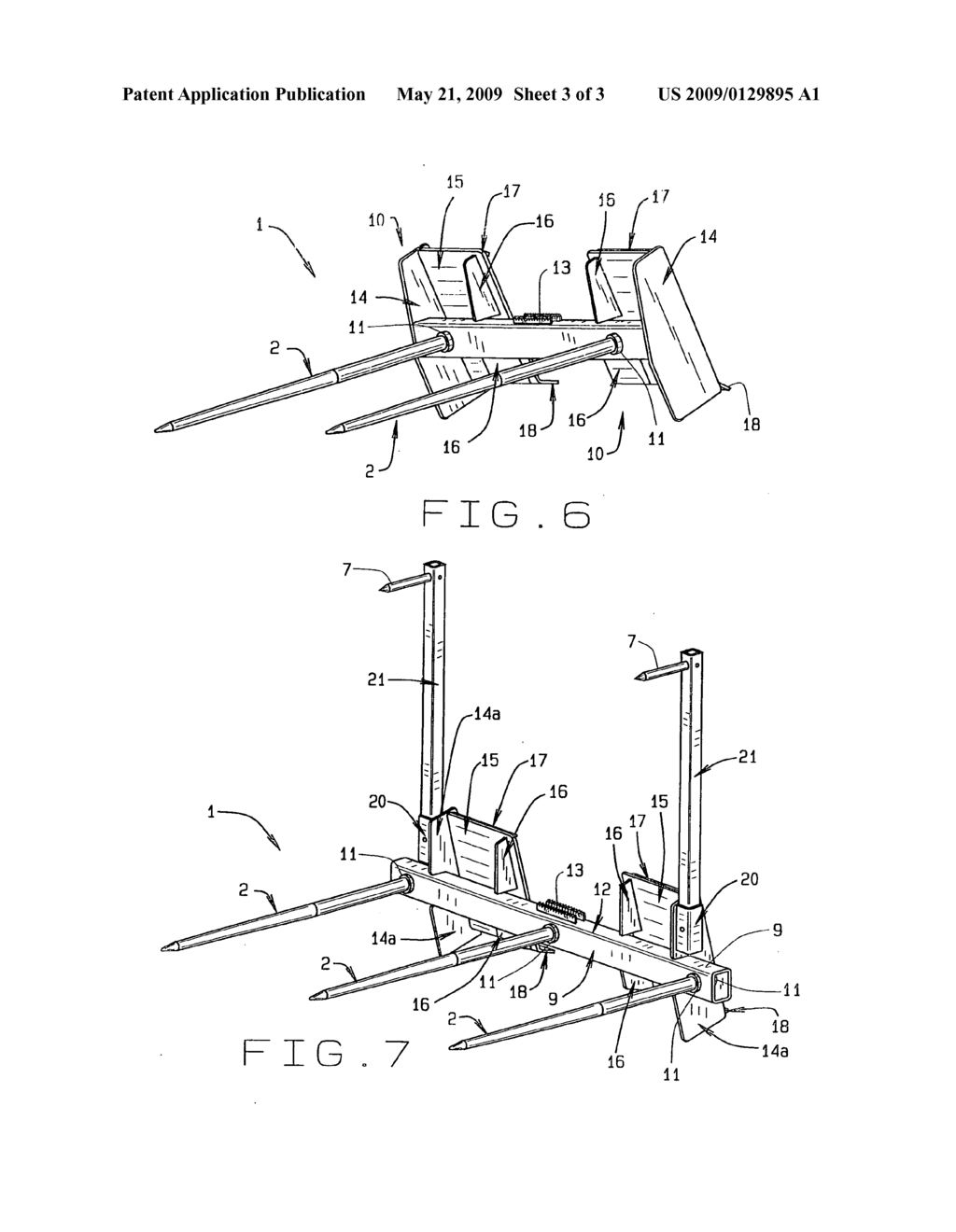 Skid steer bale spear - diagram, schematic, and image 04