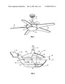 Air quality enhancing ceiling paddle fan diagram and image