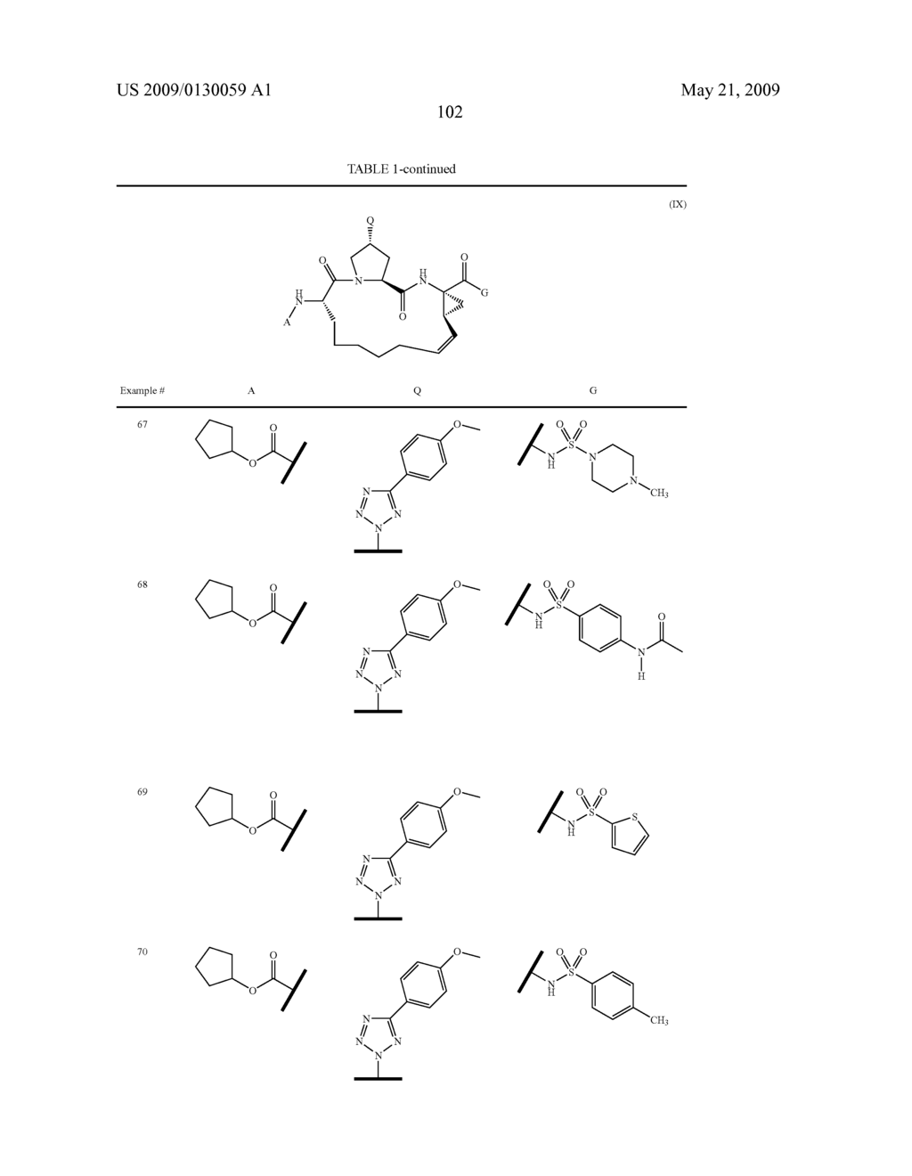 TETRAZOLYL MACROCYCLIC HEPATITIS C SERINE PROTEASE INHIBITORS - diagram, schematic, and image 103