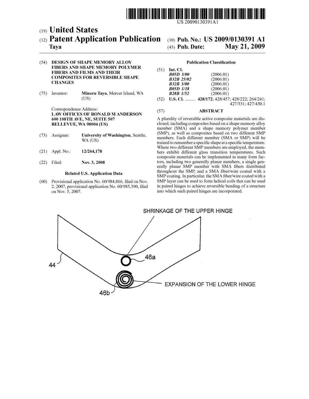 DESIGN OF SHAPE MEMORY ALLOY FIBERS AND SHAPE MEMORY POLYMER FIBERS AND FILMS AND THEIR COMPOSITES FOR REVERSIBLE SHAPE CHANGES - diagram, schematic, and image 01