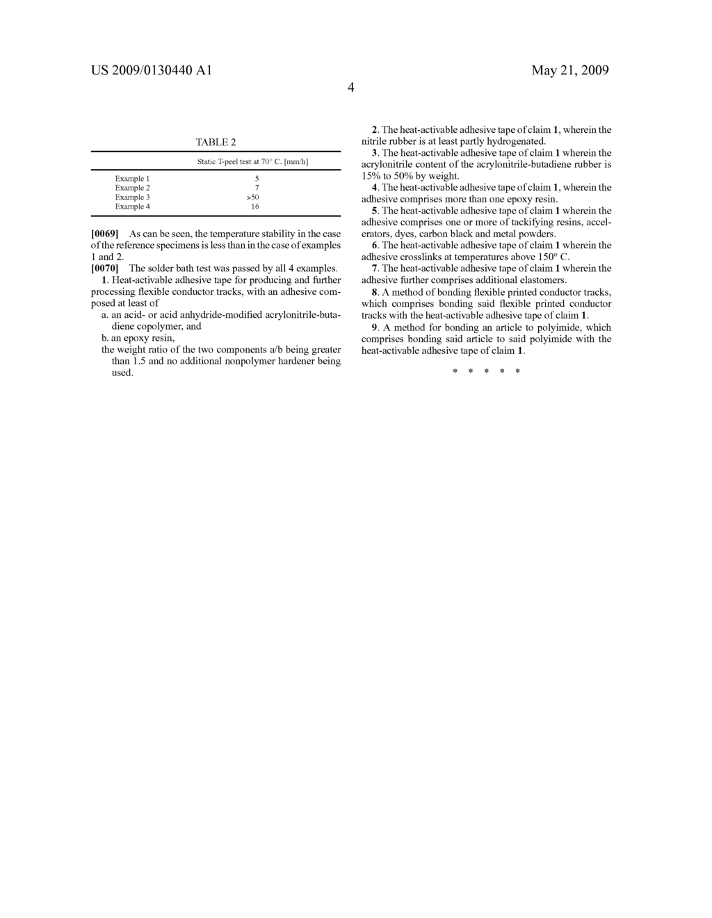 ADHESIVE STRIP THAT CAN BE ACTIVATED BY HEAT AND IS BASED ON NITRILE RUBBER AND POLYVINYL BUTYRAL FOR STICKING TOGETHER ELECTRONIC COMPONENTS AND STRIP CONDUCTORS - diagram, schematic, and image 05