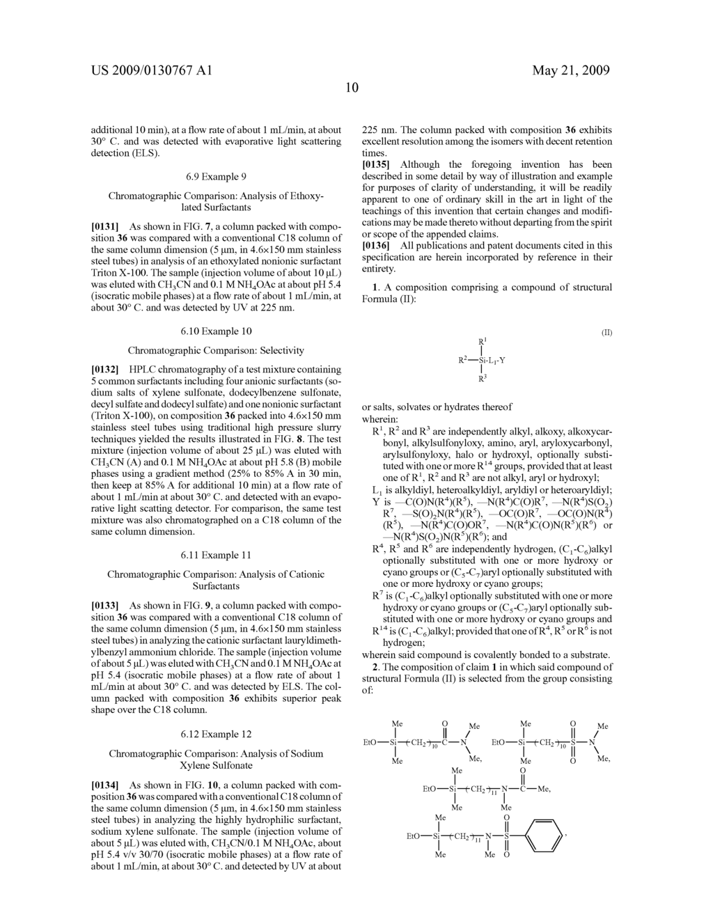 ORGANOSILANES AND SUBSTRATES COVALENTLY BONDED WITH SAME AND METHODS FOR SYNTHESIS AND USE - diagram, schematic, and image 21