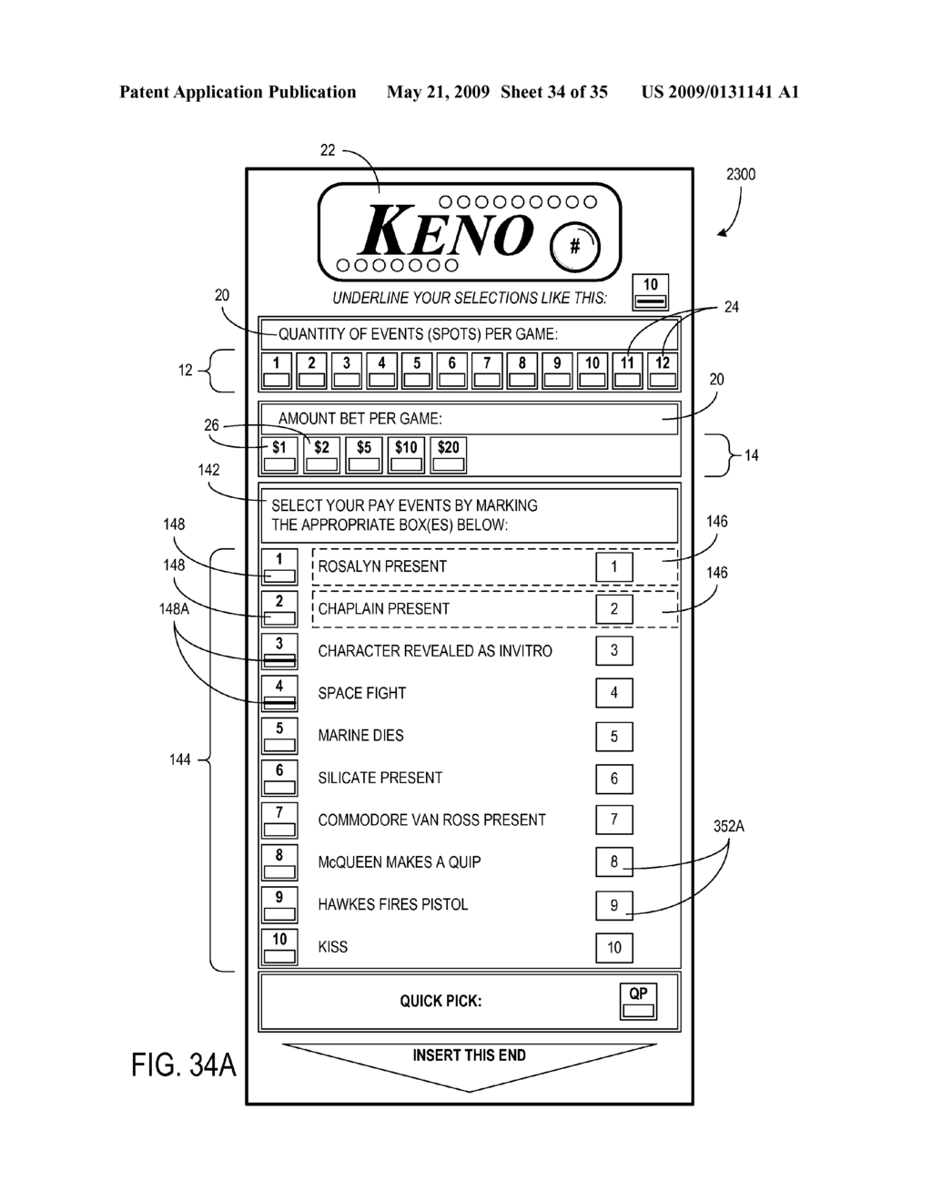 CONTENT DETERMINATIVE GAME SYSTEMS AND METHODS FOR KENO AND LOTTERY GAMES - diagram, schematic, and image 35